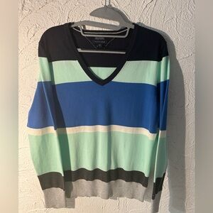 Tommy Hilfiger Women’s V-Neck Striped Jumper/Sweater